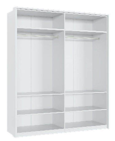 Rado 4-Door White High Gloss Mirrored Wardrobe: Ample Storage, Modern Design - UK Luxury Furniture